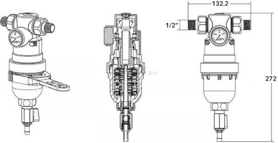 Фильтр магистральный самопромывной AV Engineering 1/2" 100 мкм (AVE115701KG) - Фото 7