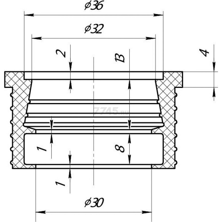 Манжета переходная 40x32 серая AV ENGINEERING (AVEMC3240) - Фото 6