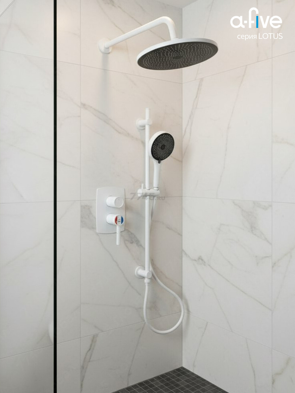 Душевая стойка A-FIVE серия Lotus белый (А5-0756) - Фото 9