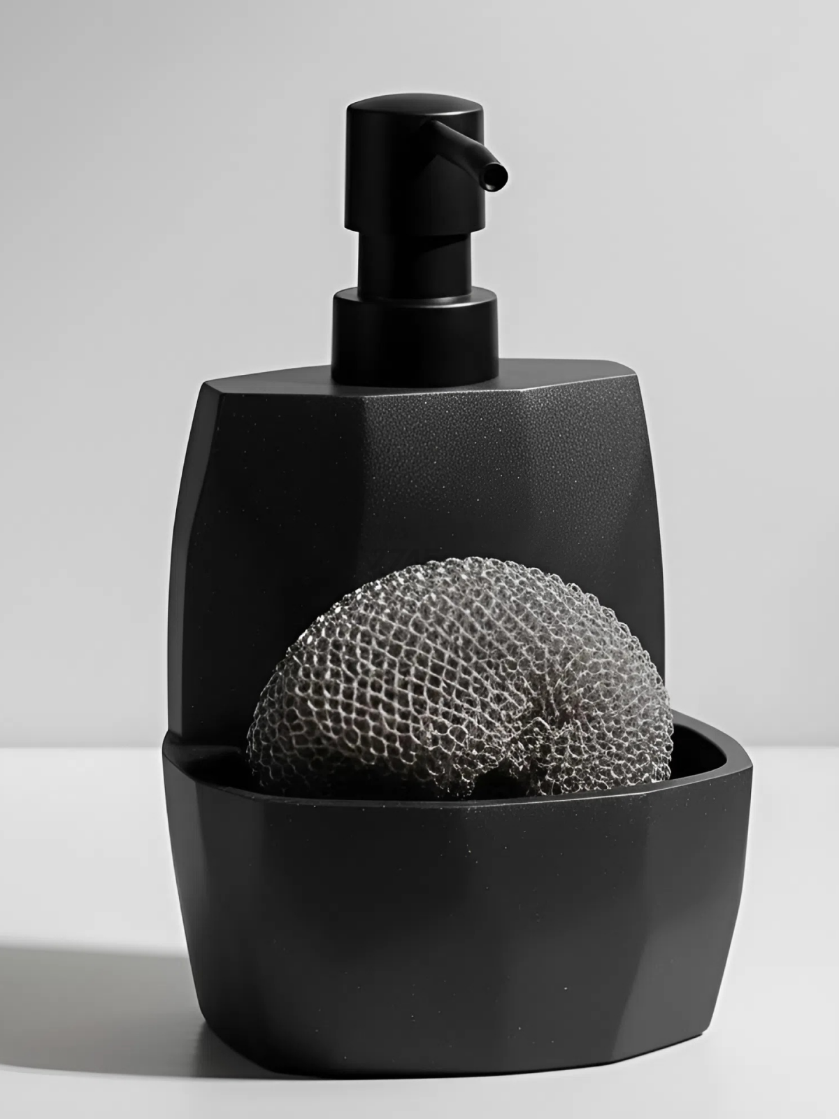 Дозатор для жидкого мыла с подставкой для губки PERFECTO LINEA Symphony черный (35-103002) - Фото 3