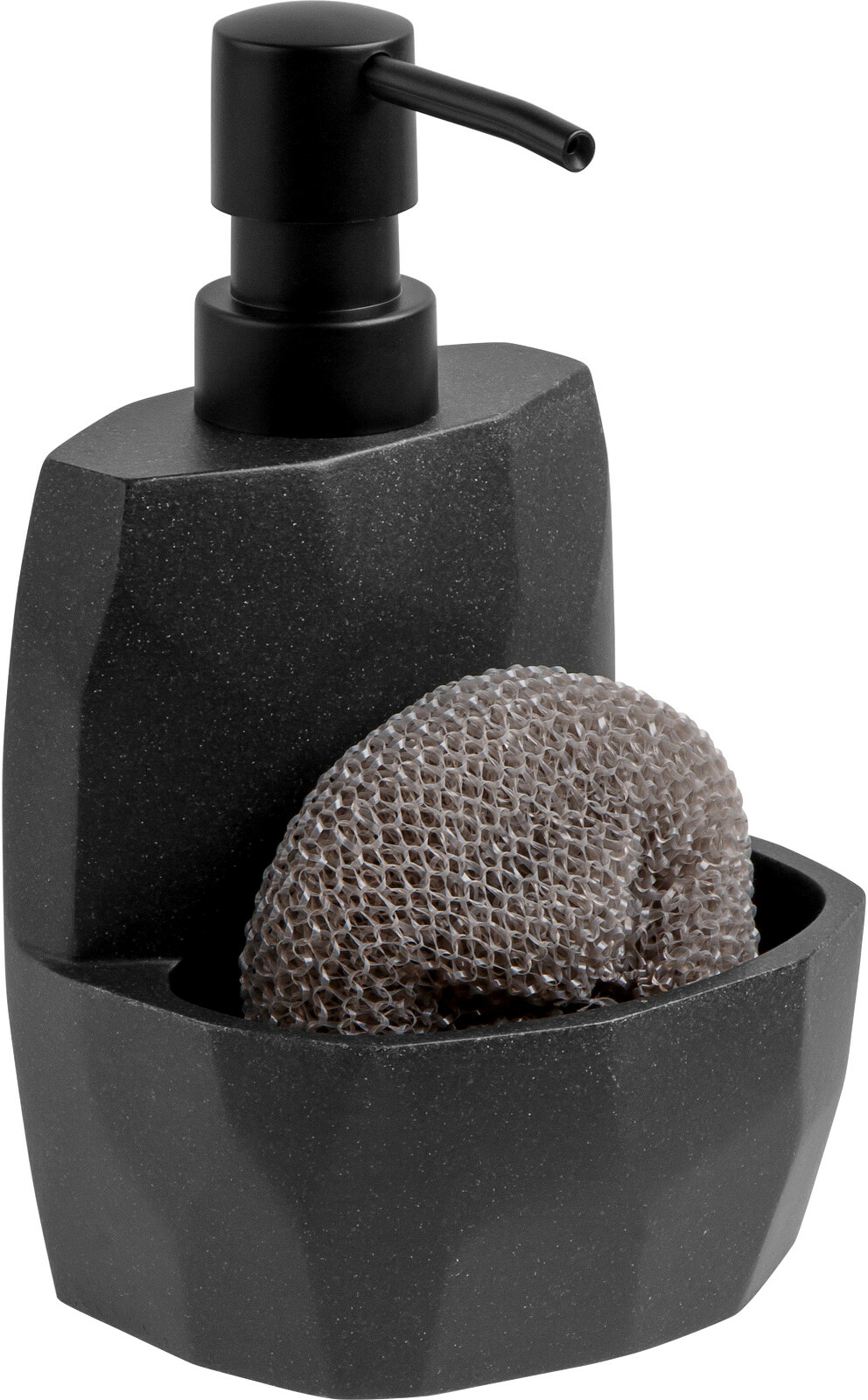 Дозатор для жидкого мыла с подставкой для губки PERFECTO LINEA Symphony черный (35-103002) - Фото 7