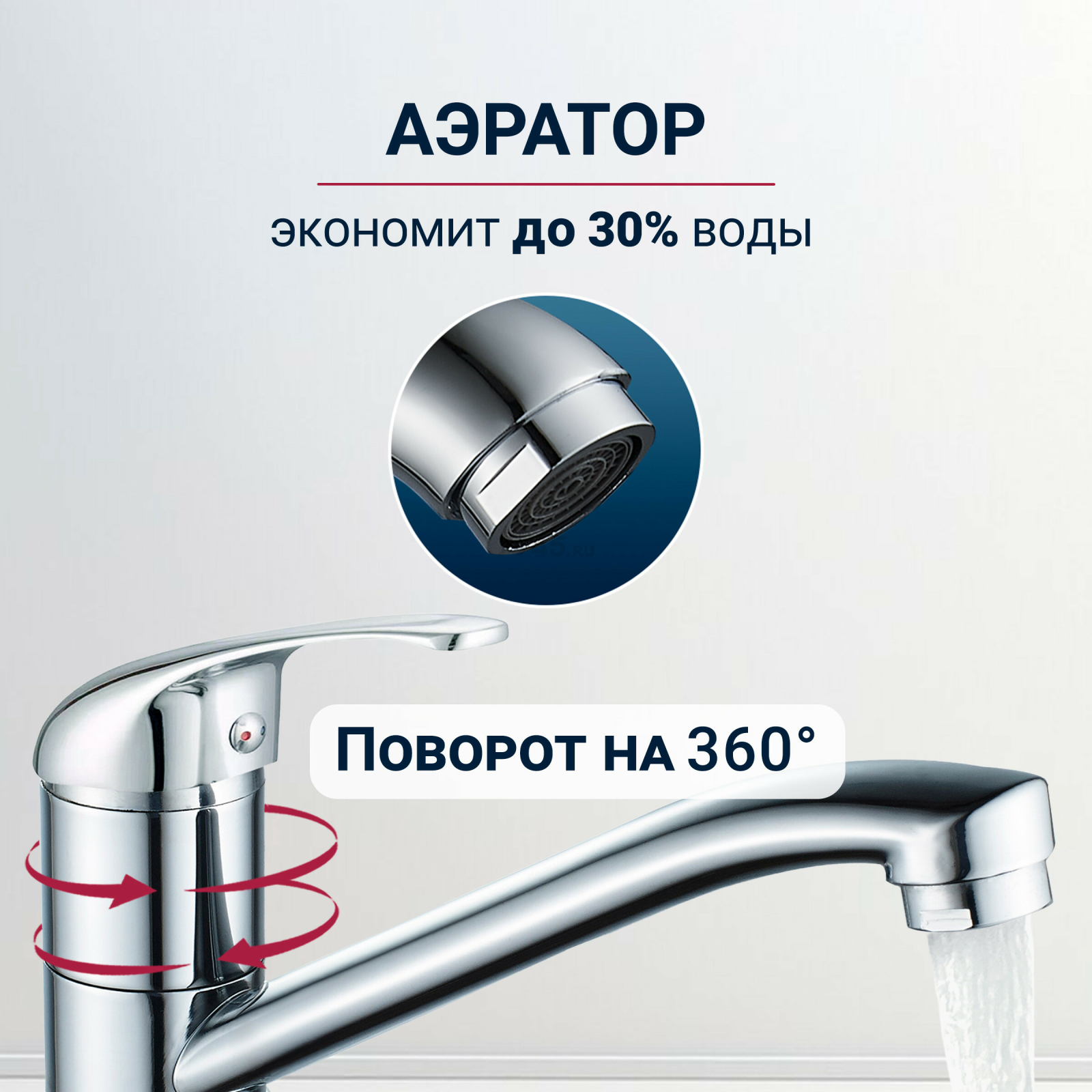Смеситель для кухни ECONOCE серия 260 (EC0266) - Фото 3