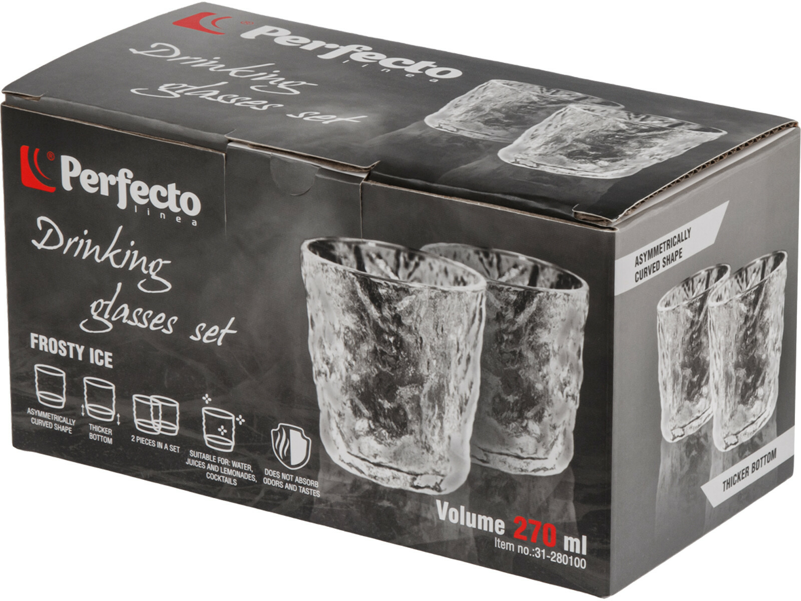 Набор стаканов PERFECTO LINEA Frosty Ice 270 мл 2 штуки (31-280100) - Фото 4