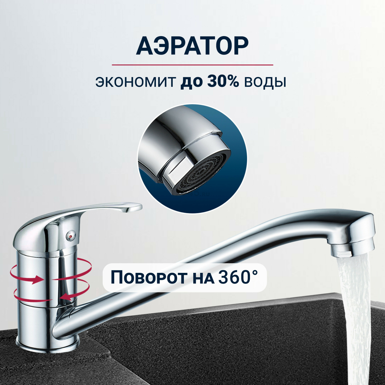 Смеситель для кухни ECONOCE серия 260 (EC0265) - Фото 3