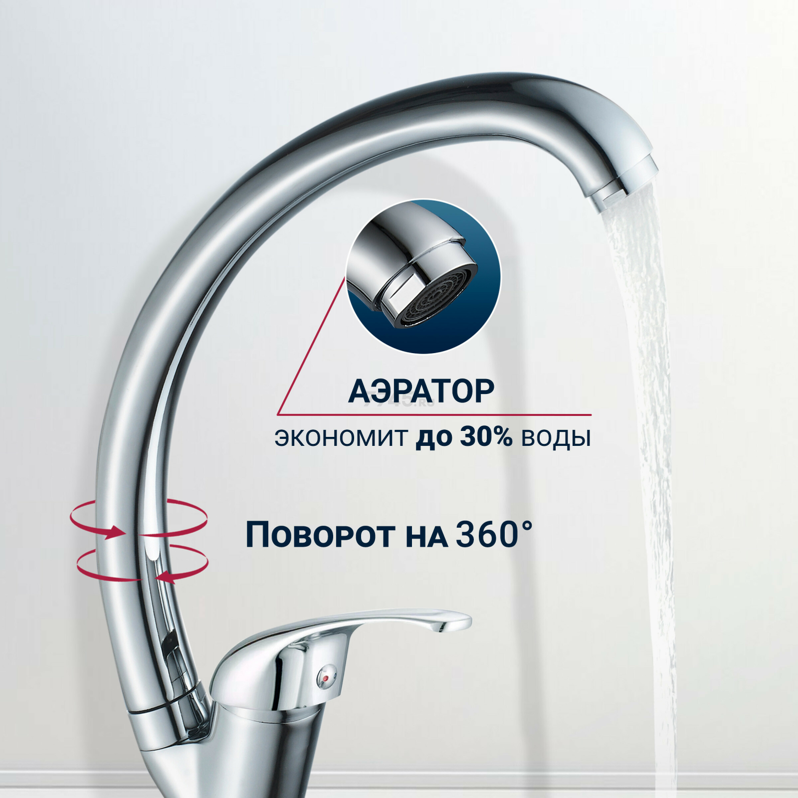 Смеситель для кухни ECONOCE серия 260 (EC0264) - Фото 2