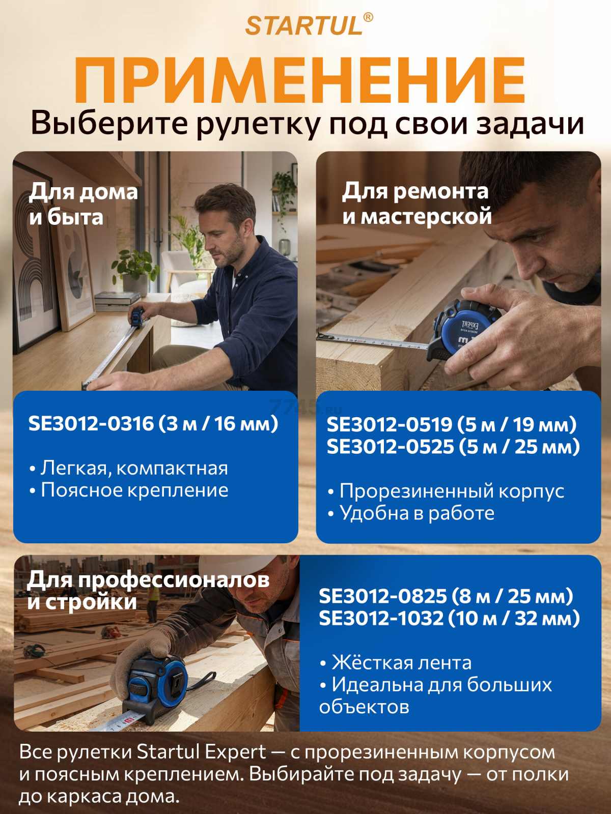 Рулетка 5 м STARTUL Expert (SE3012-0519) - Фото 3