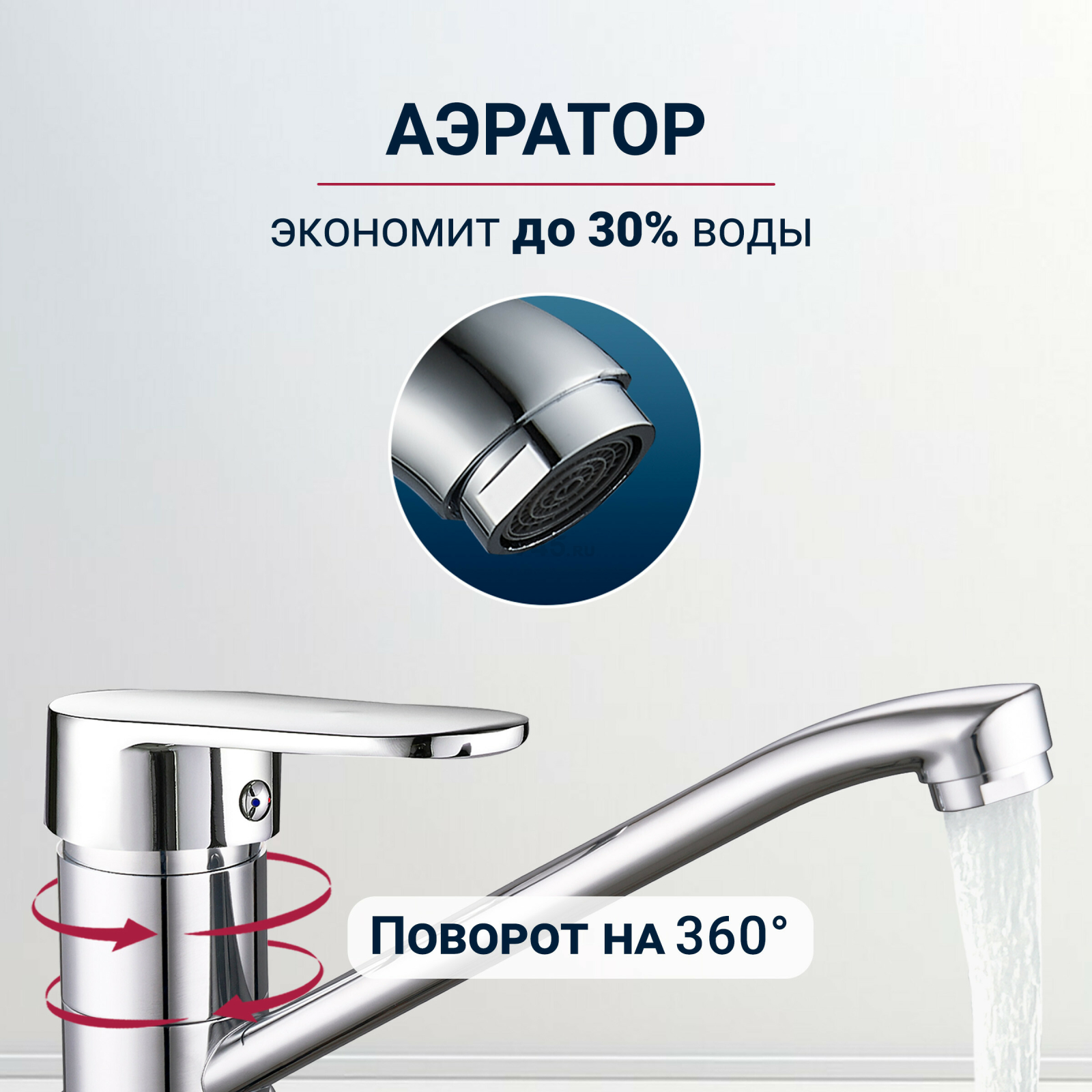 Смеситель для кухни ECONOCE серия 250 (EC0256) - Фото 3