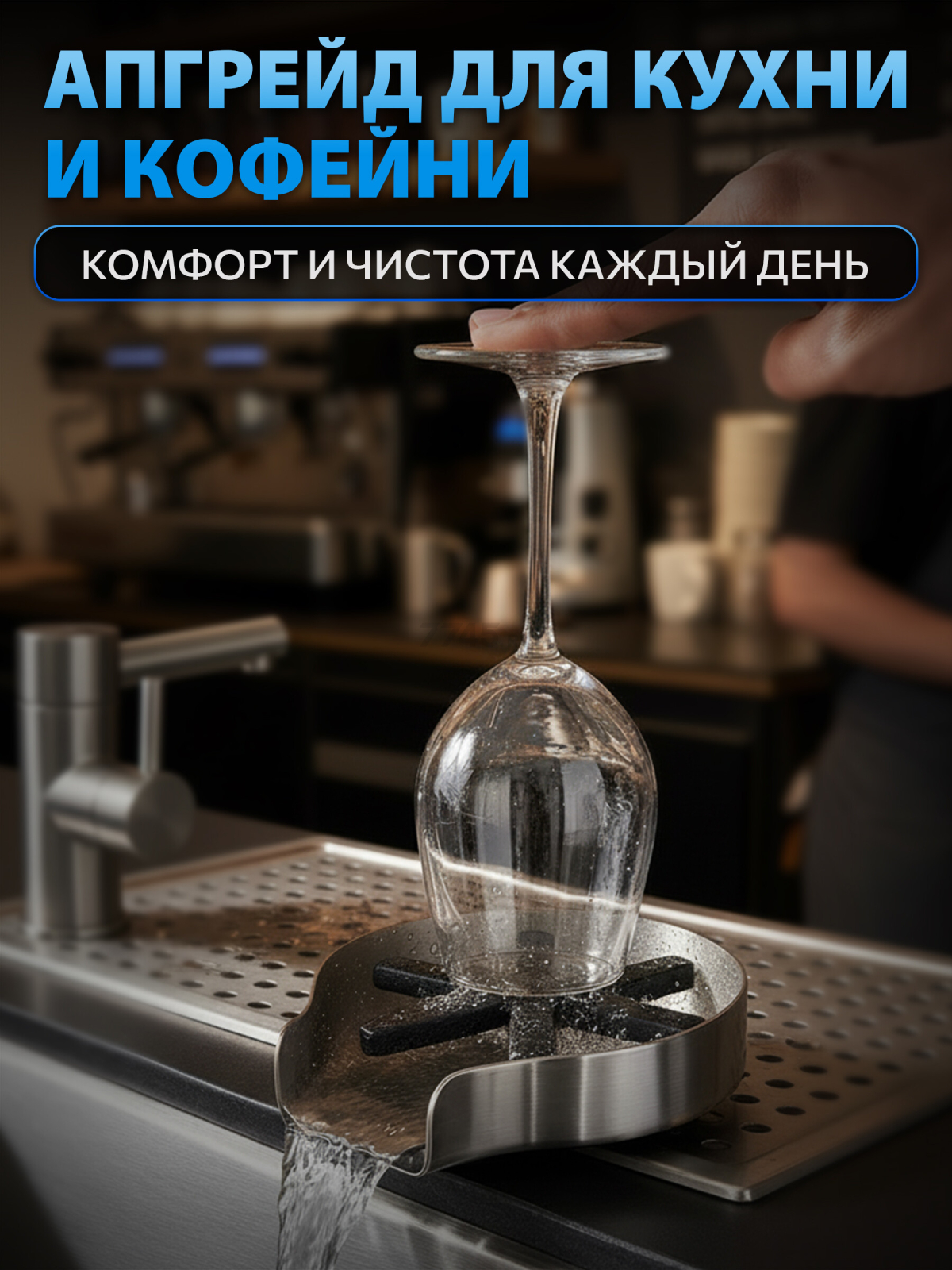 Автоматический ополаскиватель для стаканов AV Engineering (AVE01-BLK) - Фото 9