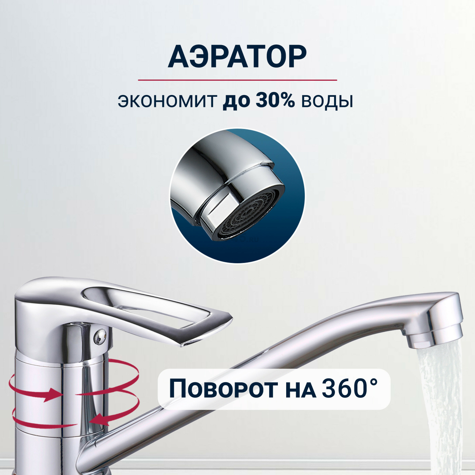 Смеситель для кухни ECONOCE серия 320 (EC0325) - Фото 3