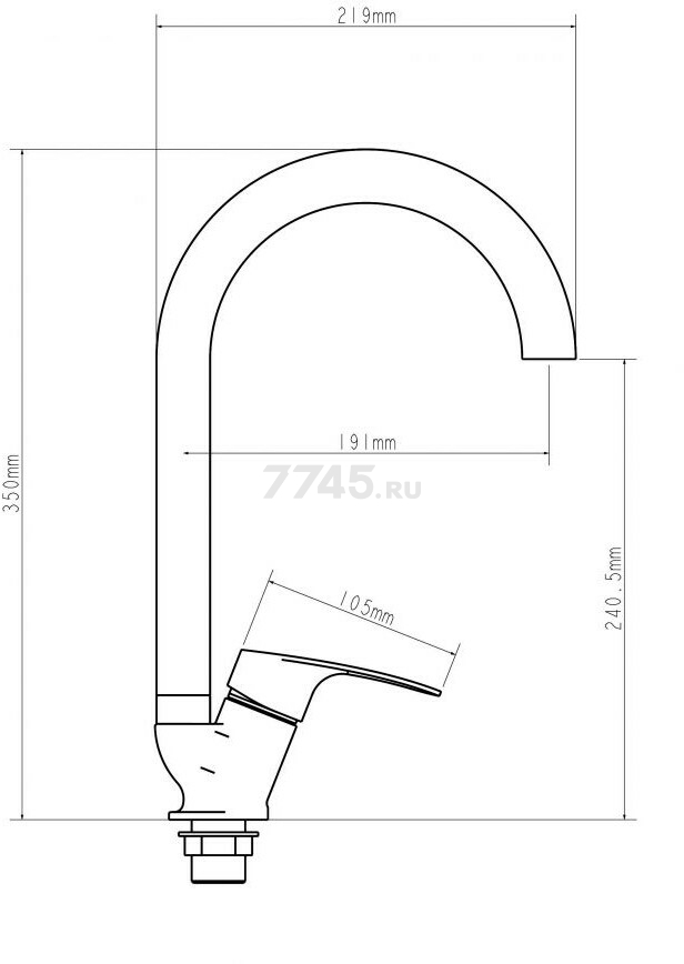 Смеситель для кухни ECONOCE серия 250 (EC0255) - Фото 2