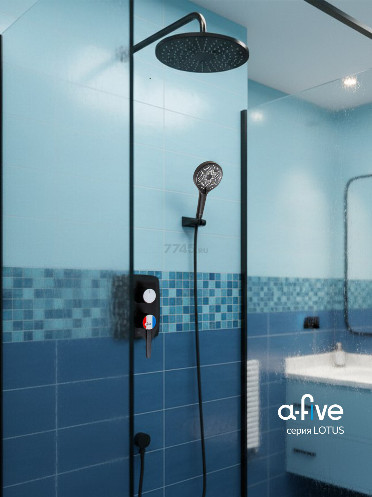 Душевая стойка A-FIVE серия Lotus черный (А5-0657) - Фото 17