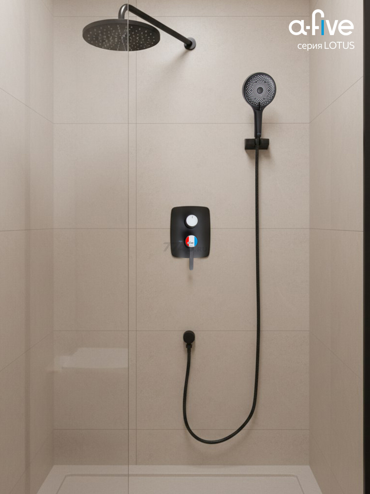 Душевая стойка A-FIVE серия Lotus черный (А5-0657) - Фото 9