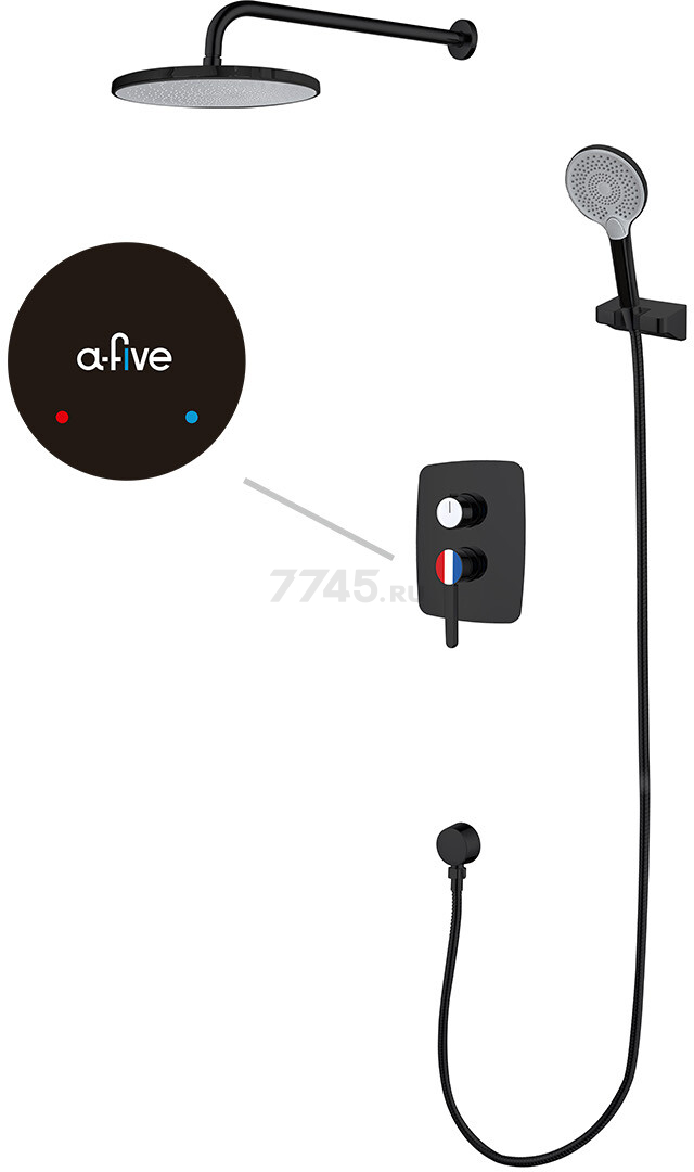 Душевая стойка A-FIVE серия Lotus черный (А5-0657) - Фото 2