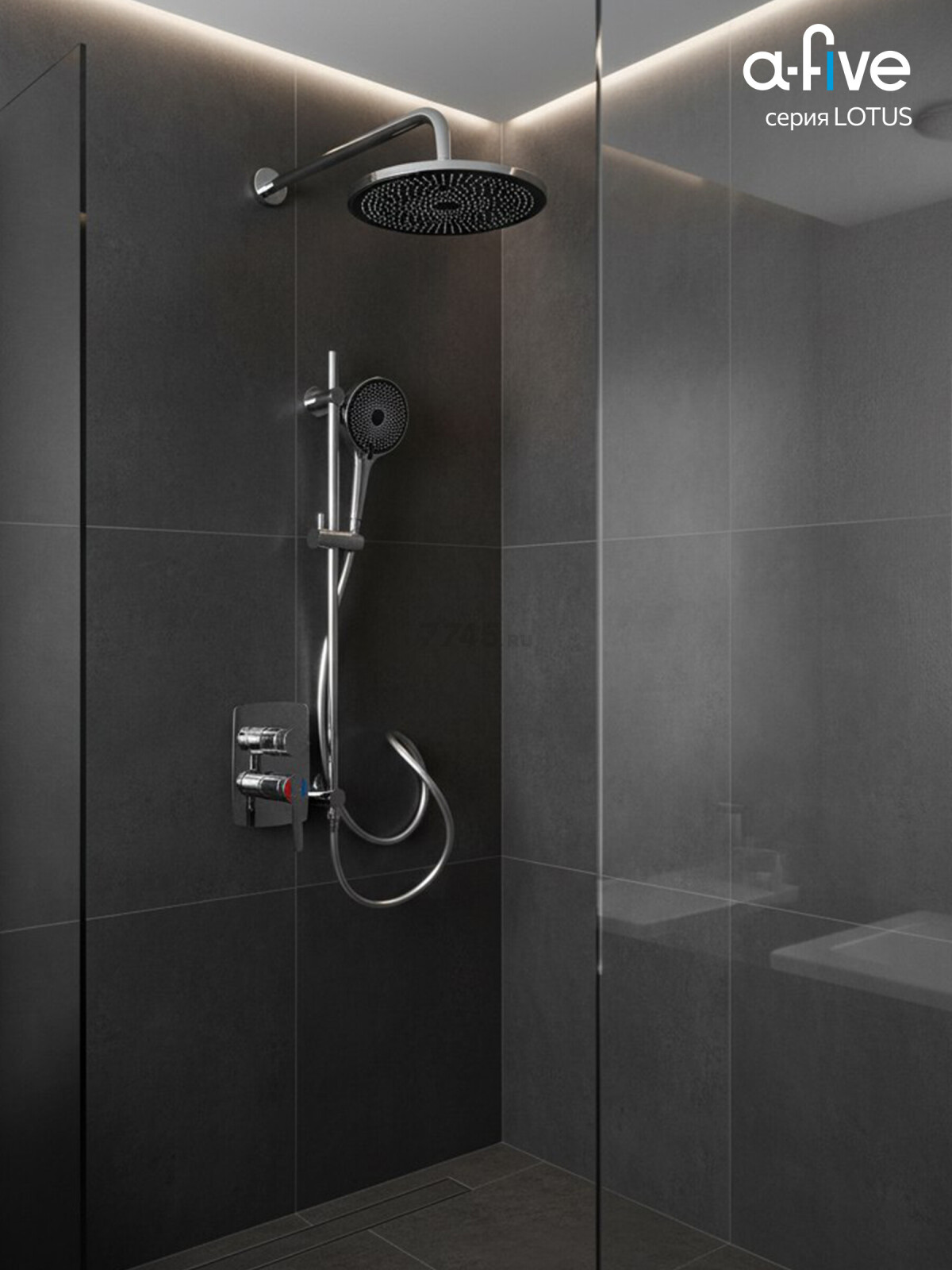 Душевая стойка A-FIVE серия Lotus хром (А5-0556) - Фото 15