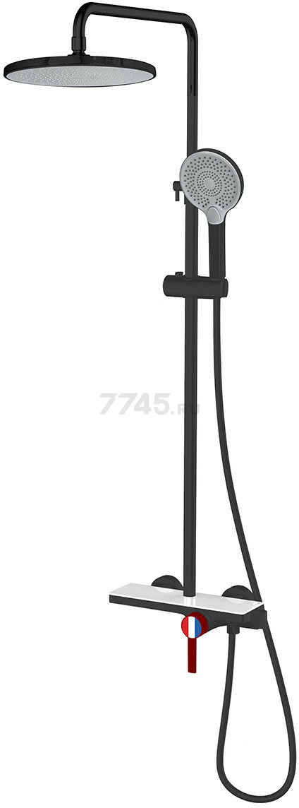 Душевая стойка A-FIVE серия Rose черный + красный (А5-1040)
