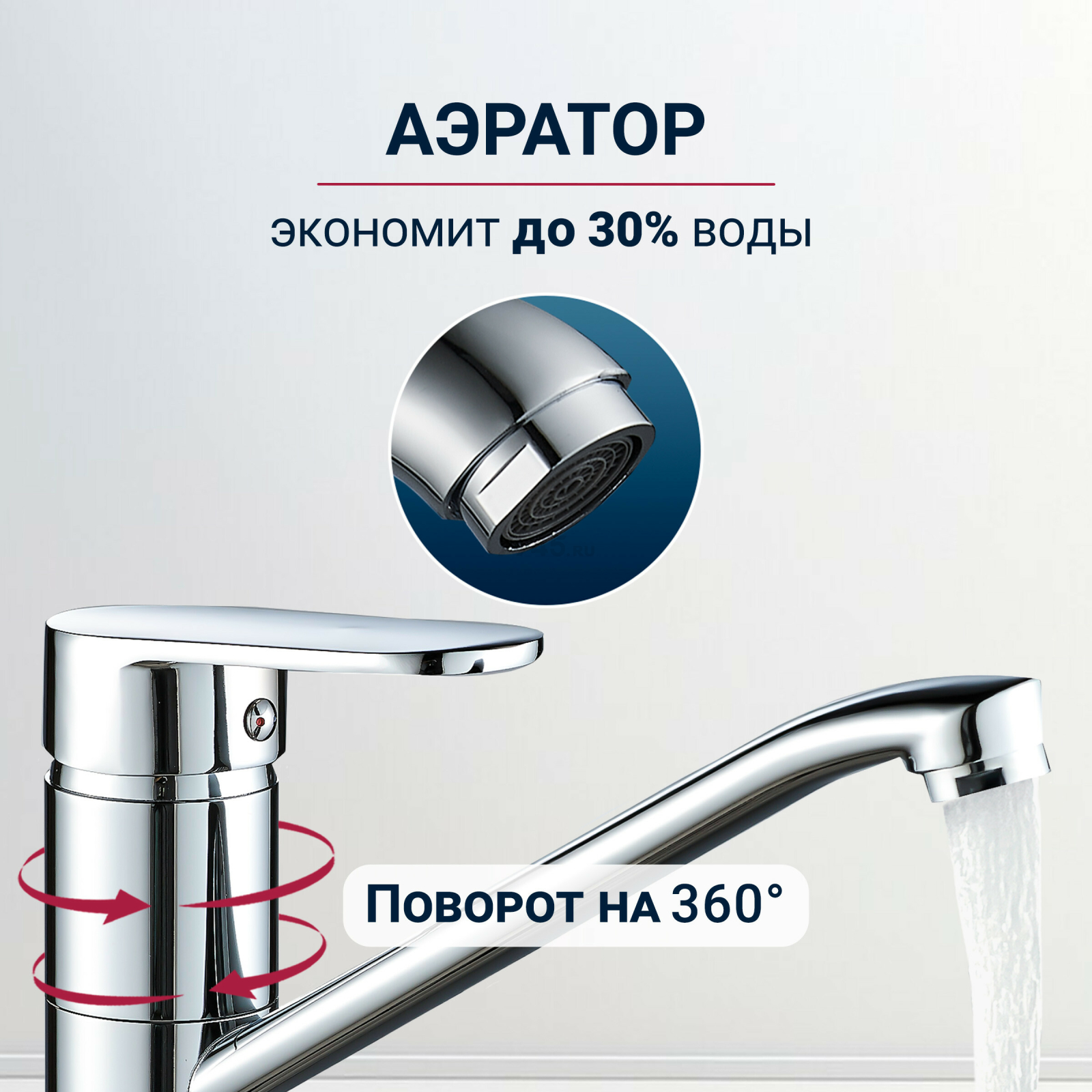 Смеситель для кухни ECONOCE серия 250 (EC0257) - Фото 3