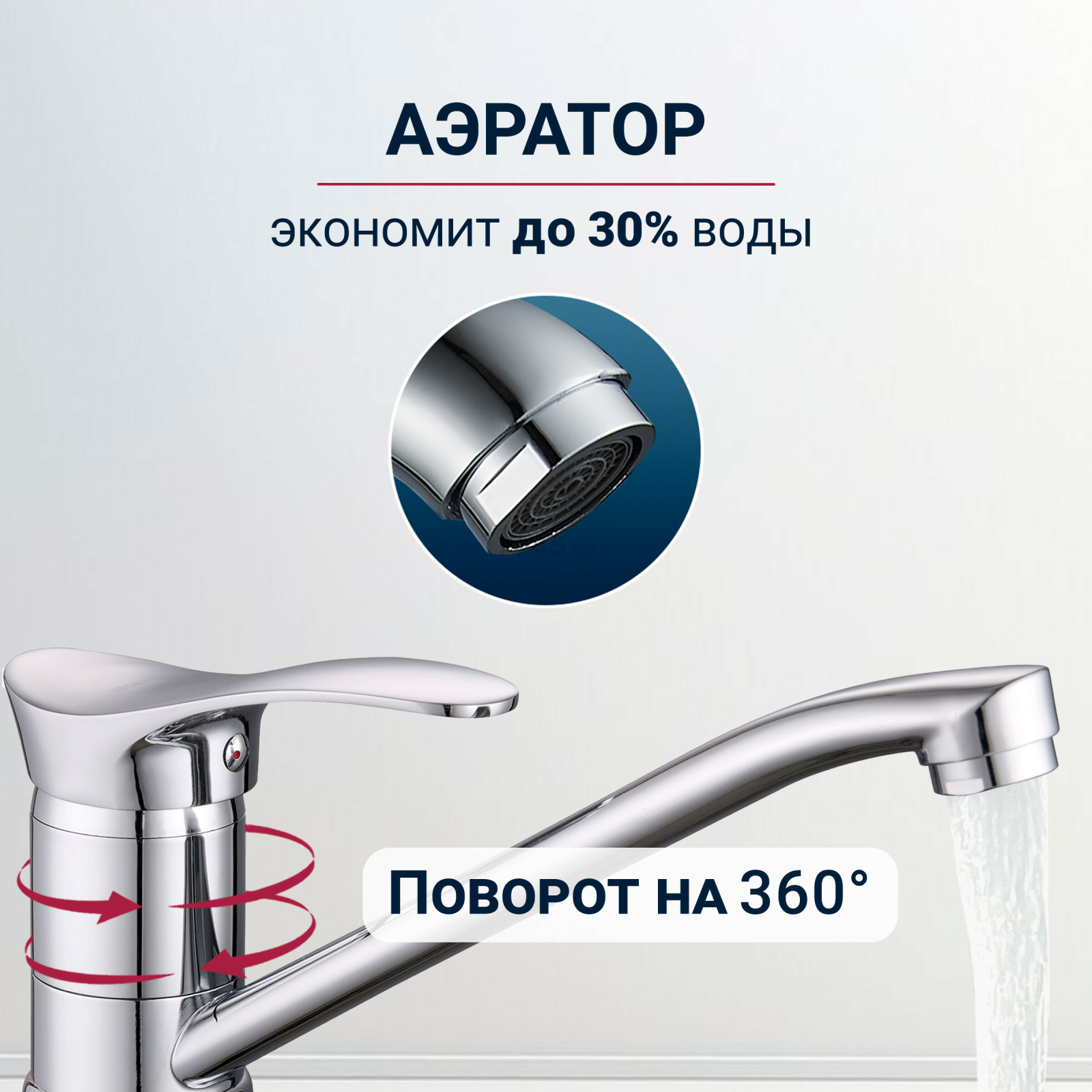 Смеситель для кухни ECONOCE серия 310 (EC0314) - Фото 3