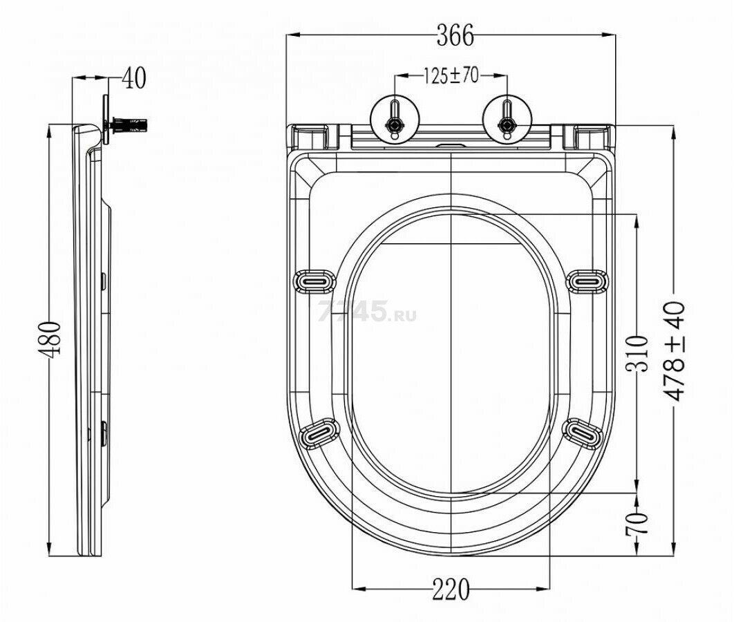 Сиденье для унитаза AV ENGINEERING Comfort X3 (AVWHR203X3C) - Фото 2