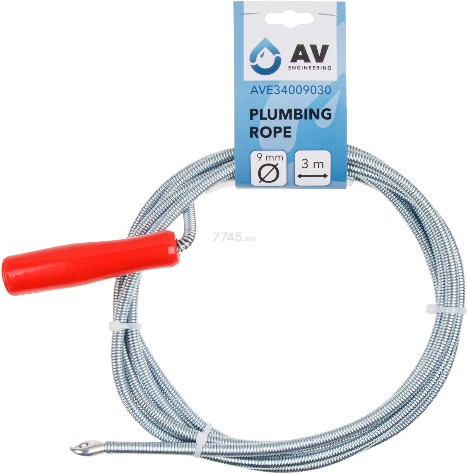 Трос сантехнический пружинный диаметр 9 мм длина 3 м AV ENGINEERING (AVE34009030) - Фото 9