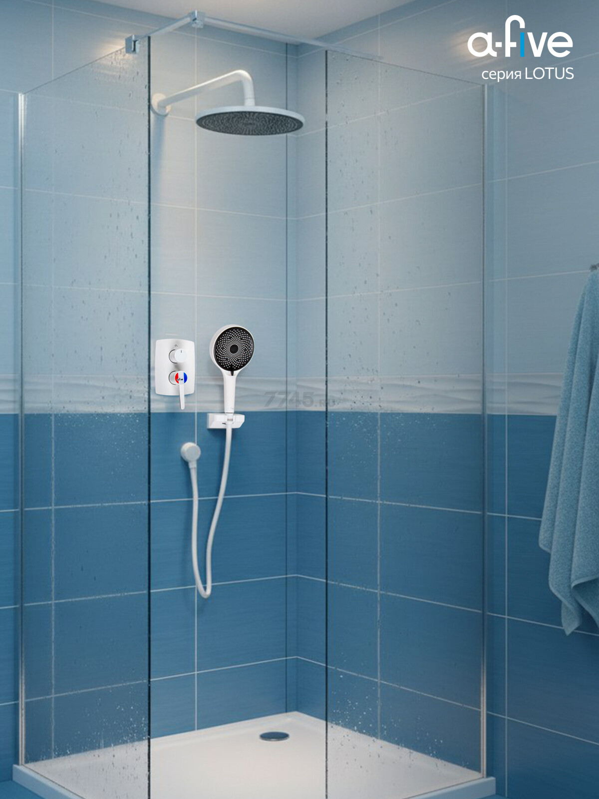 Душевая стойка A-FIVE серия Lotus белый (А5-0757) - Фото 10