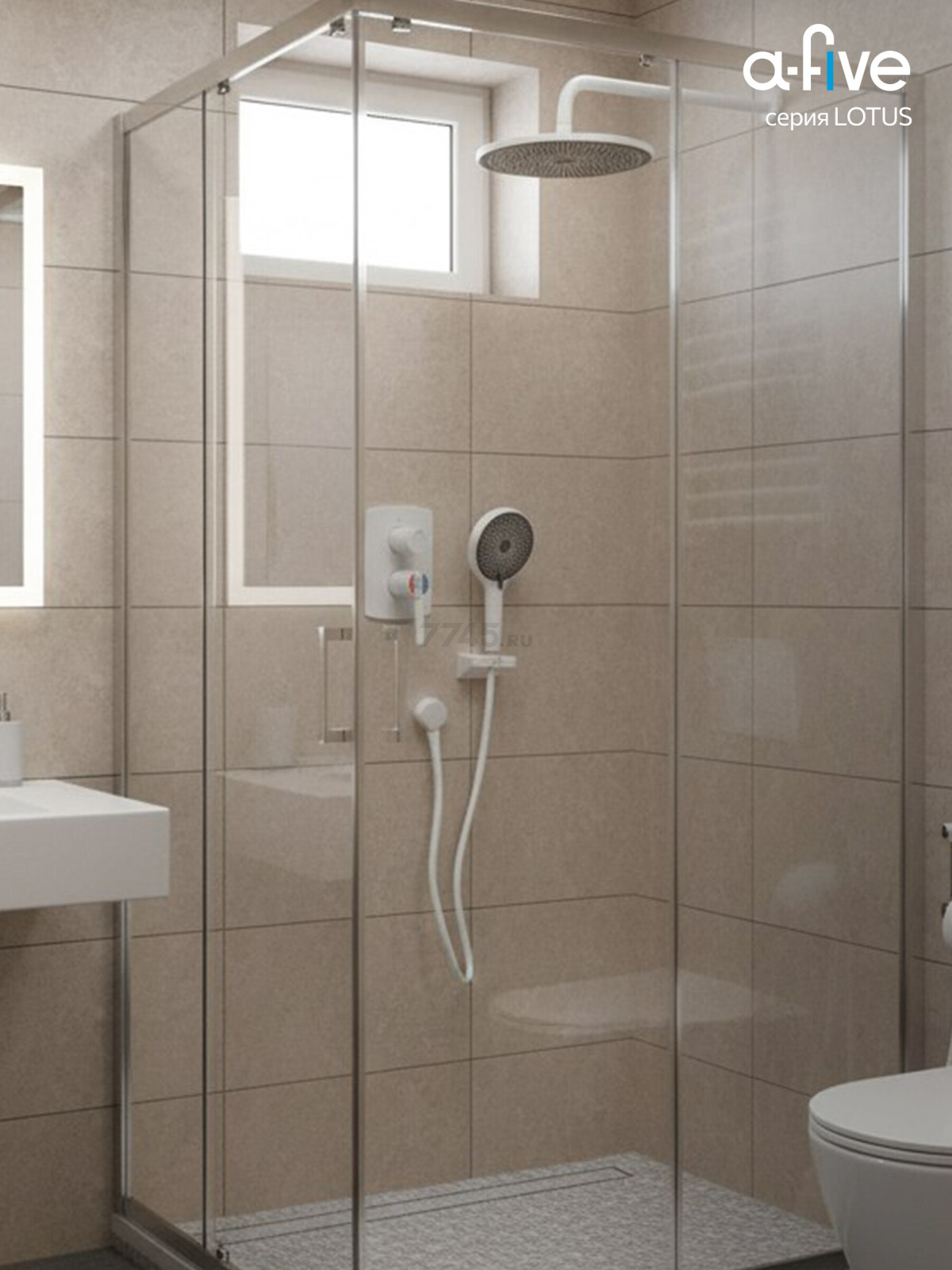 Душевая стойка A-FIVE серия Lotus белый (А5-0757) - Фото 9