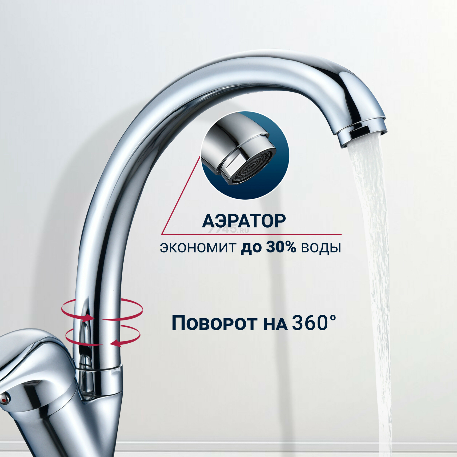 Смеситель для кухни ECONOCE серия 280 (EC0283) - Фото 2