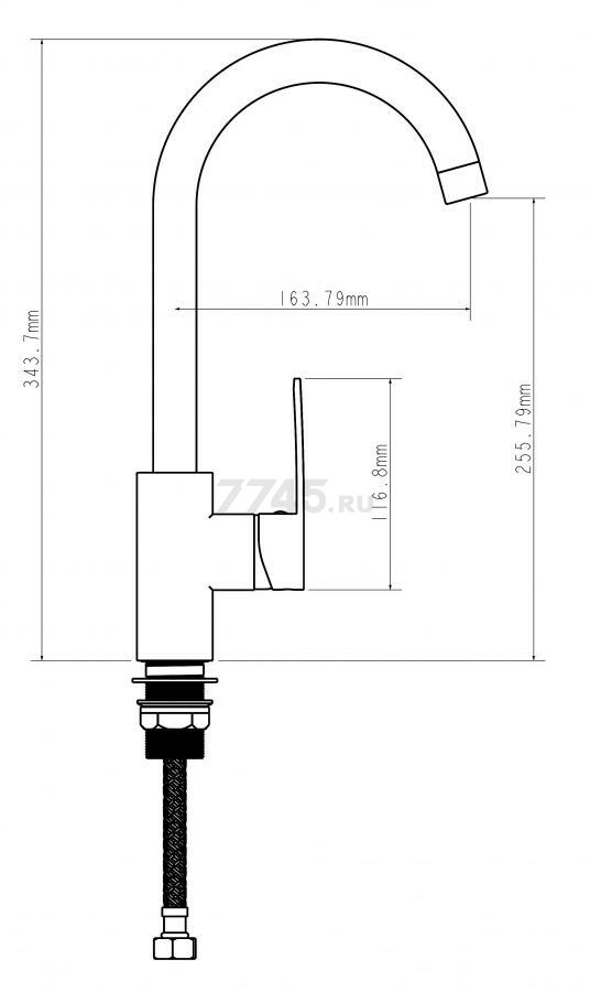 Смеситель для кухни ECONOCE серия 270 белый (EC0273WT) - Фото 2