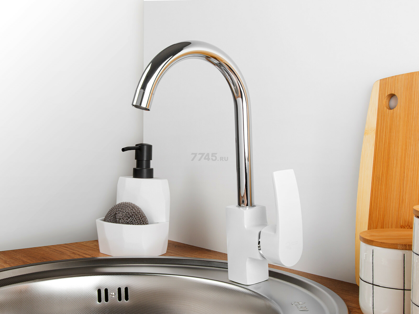 Смеситель для кухни ECONOCE серия 270 белый (EC0273WT) - Фото 3
