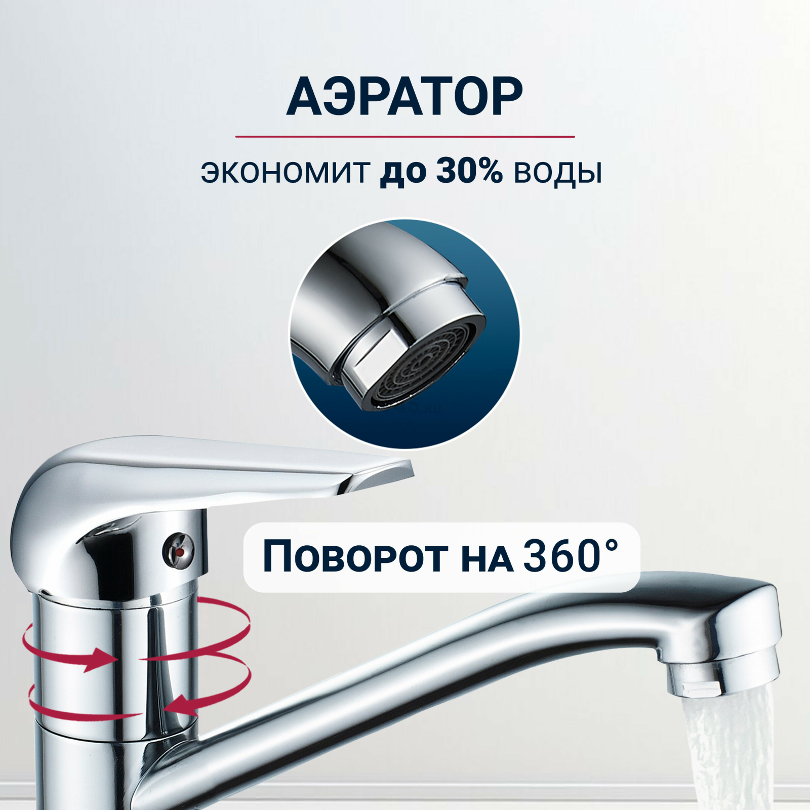 Смеситель для кухни ECONOCE серия 280 (EC0284) - Фото 3
