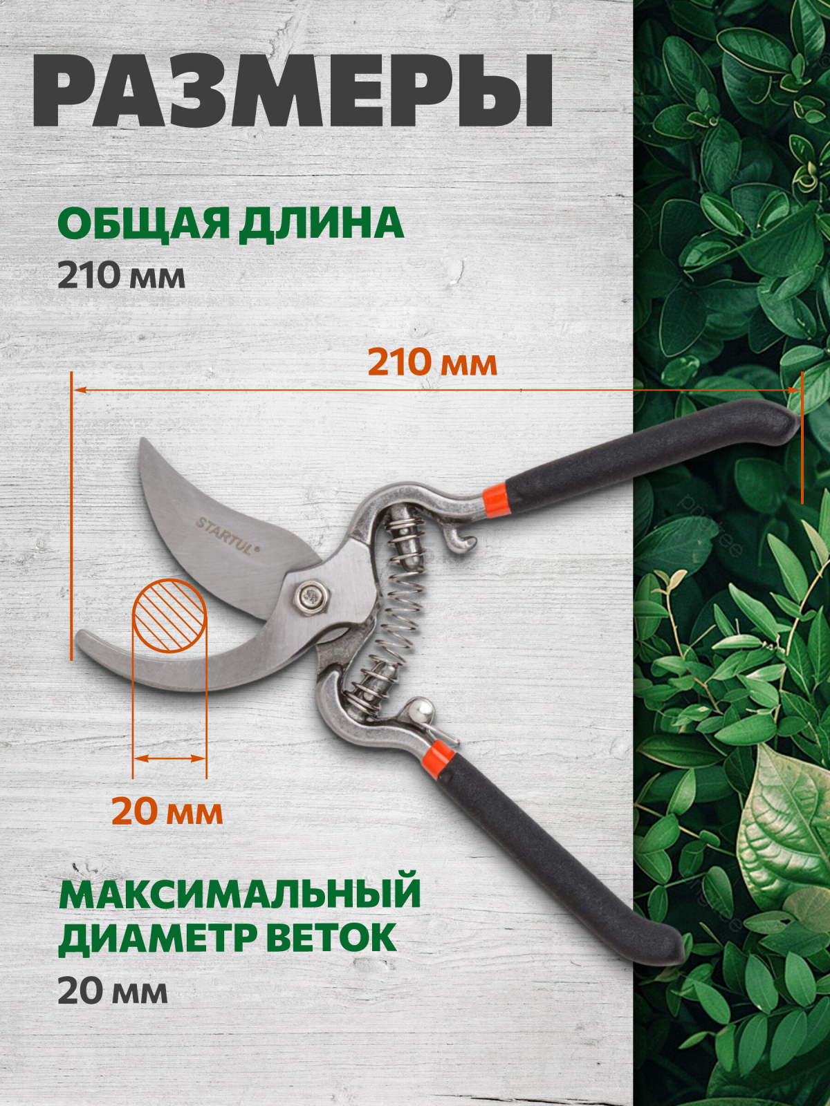 Секатор плоскостной STARTUL GARDEN (ST6410-04) - Фото 4