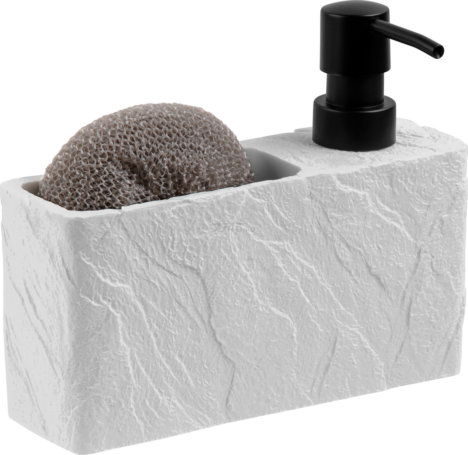 Дозатор для жидкого мыла с подставкой для губки PERFECTO LINEA Pearl белый (35-191002) - Фото 7