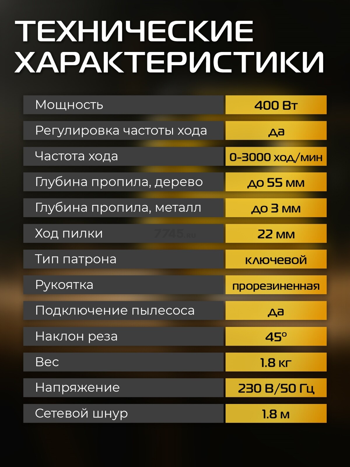 Электролобзик MOLOT MJS 5504 E (1335500) - Фото 5