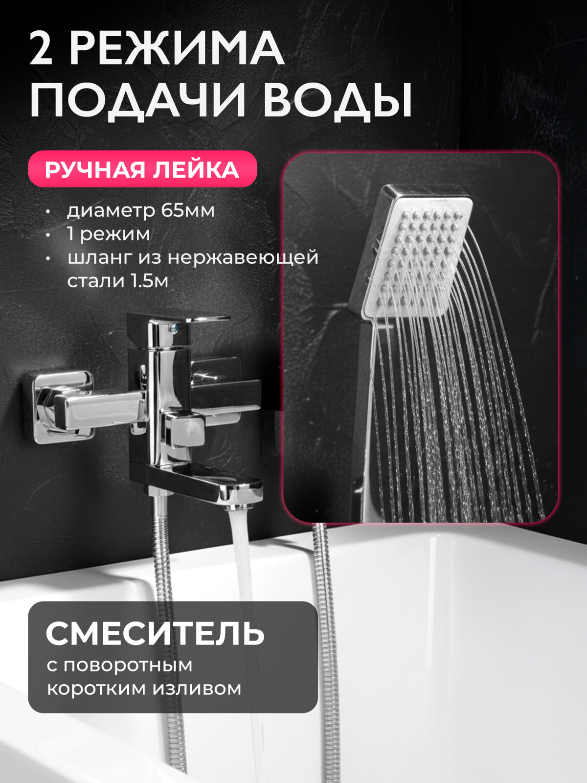 Смеситель для ванны ECONOCE серия 380 (EC0382)