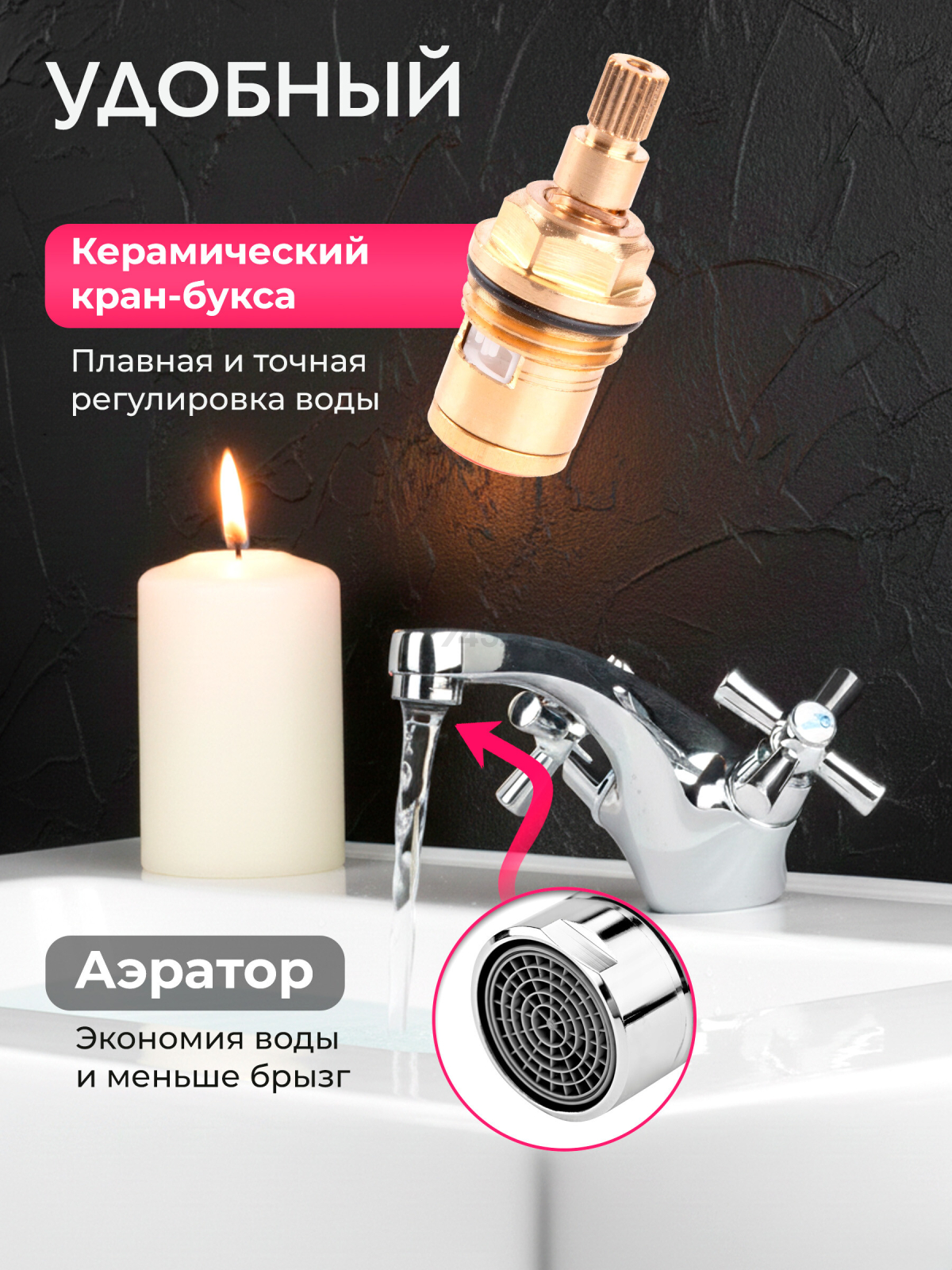 Смеситель для умывальника ECONOCE серия 420 (EC0420) - Фото 2