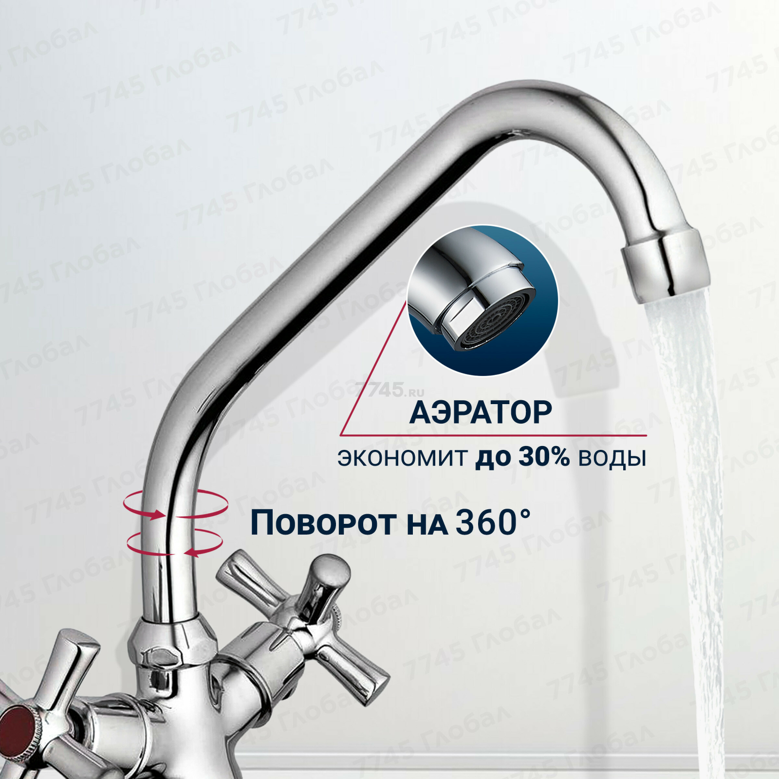 Смеситель для кухни ECONOCE серия 420 (EC0422) - Фото 3