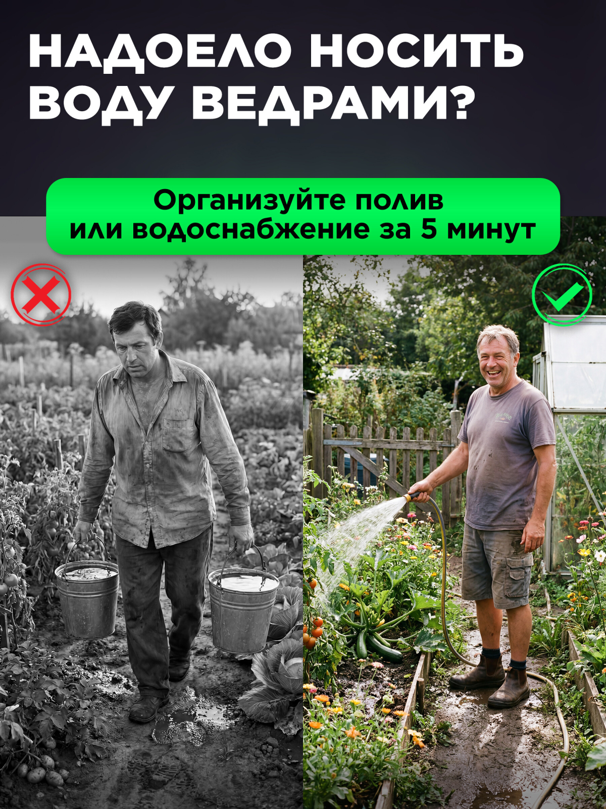 Насос вибрационный садовый ECO CPV-309 нижний забор (EC4213-3) - Фото 2