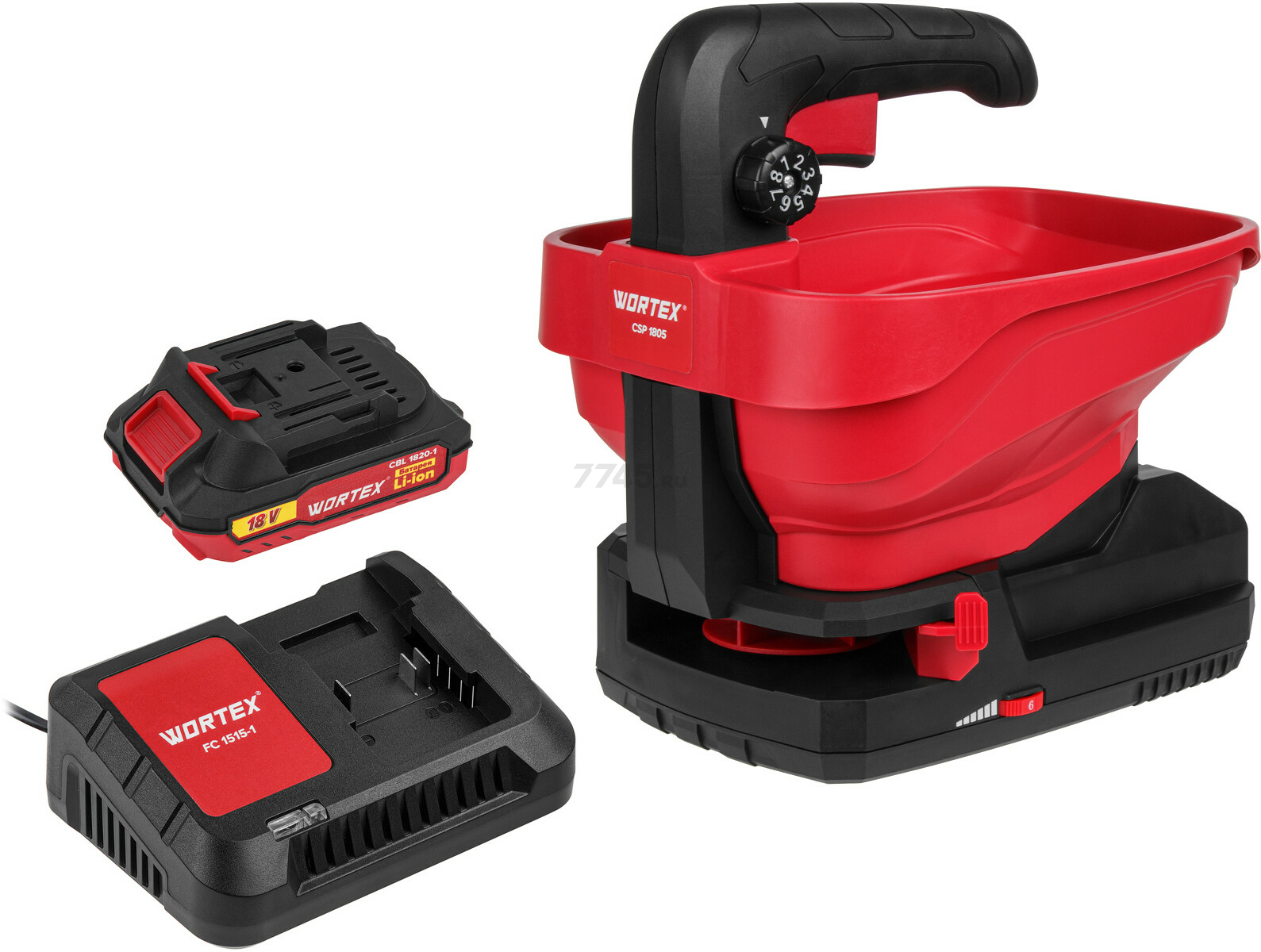 Разбрасыватель аккумуляторный WORTEX CSP 1805 XLT SET (1334495)