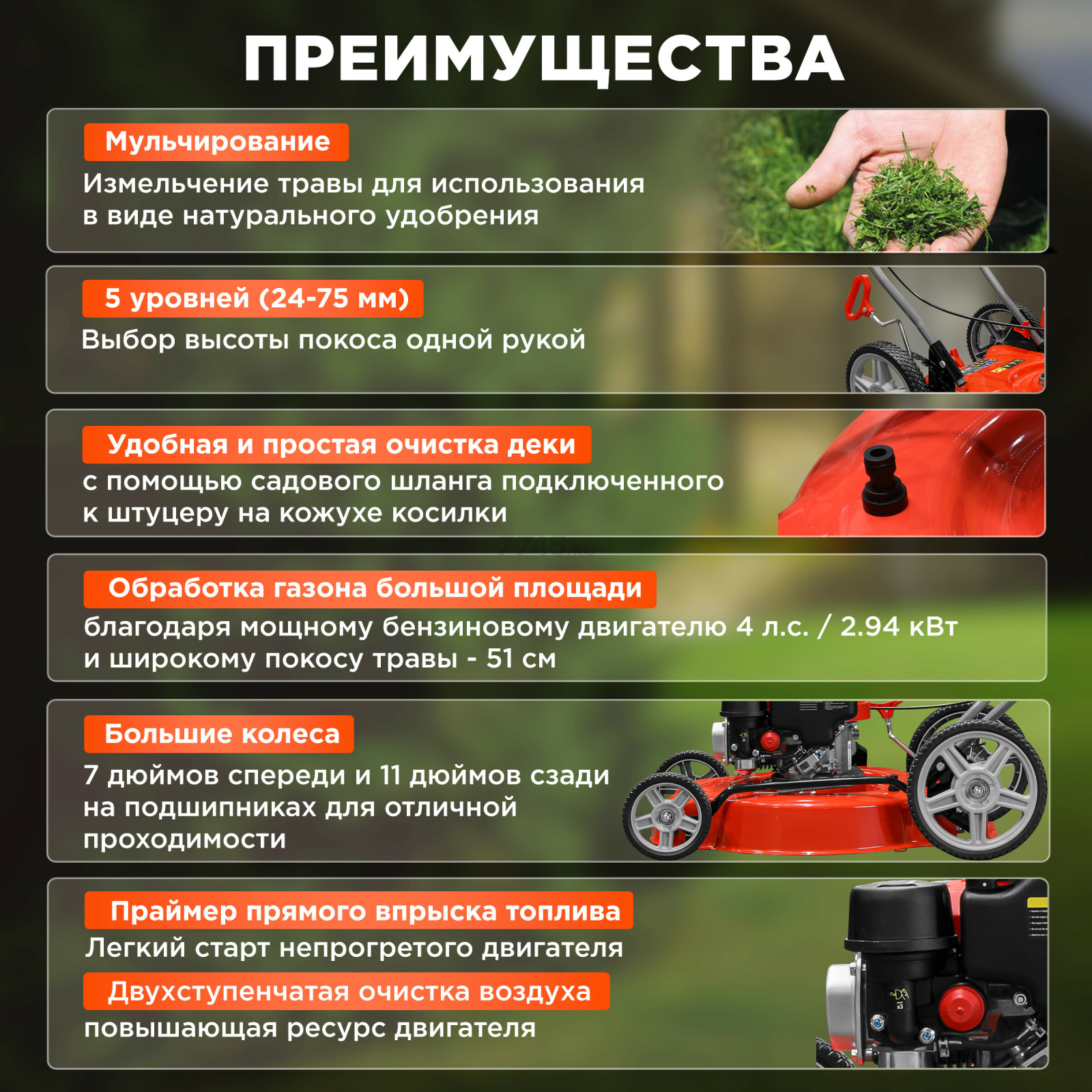 Газонокосилка бензиновая ECO LG-810 (EC3410-2) - Фото 2