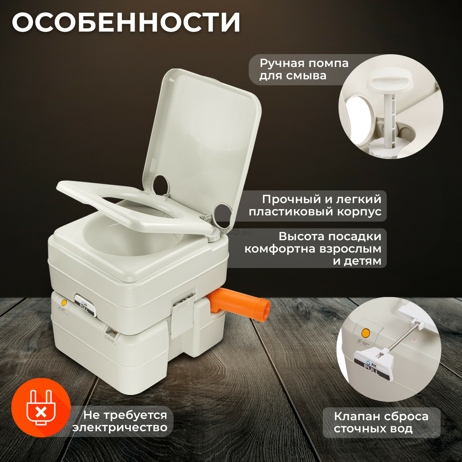 Биотуалет портативный AV ENGINEERING Aqius 20 (AVE-PT120) - Фото 3