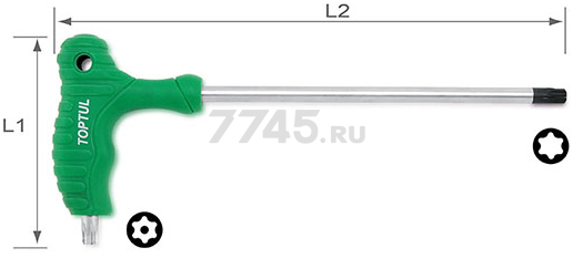 Ключ TORX T20х147х74 мм L-Type TOPTUL (AIEA2015) - Фото 2