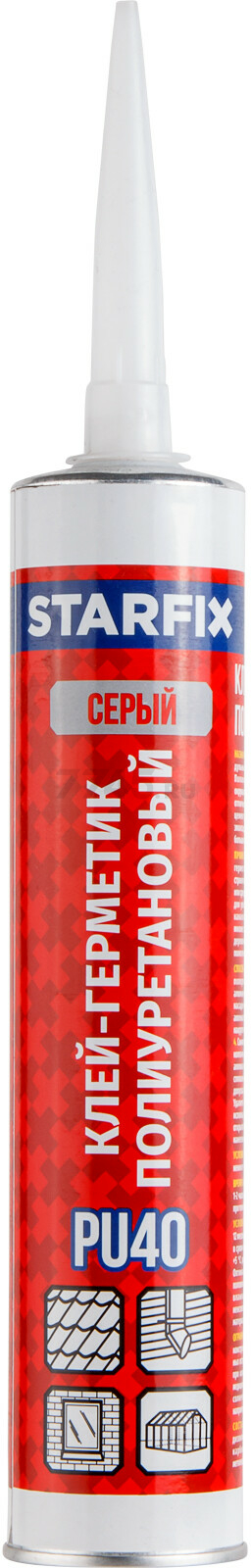 Клей-герметик STARFIX PU40 300 мл серый (SM-30218-1)