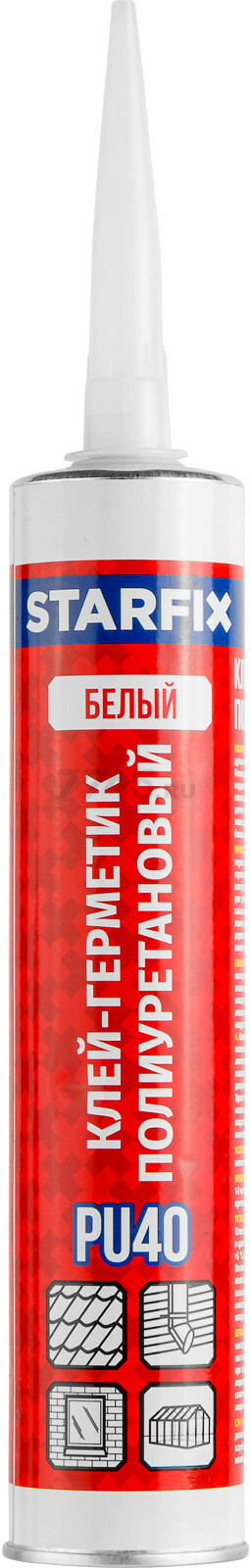 Клей-герметик STARFIX PU40 300 мл белый (SM-85136-1)