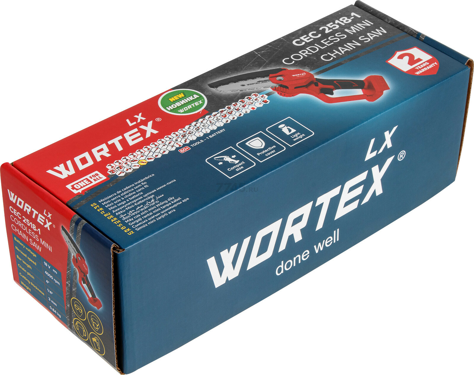 Пила цепная аккумуляторная WORTEX LX CEC 2518-1 XLT SOLO (1329492) - Фото 10