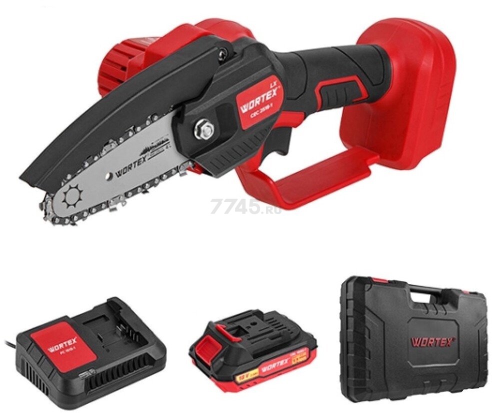 Пила цепная аккумуляторная WORTEX LX CEC 2518-1 XLT SET (1329493) - Фото 15