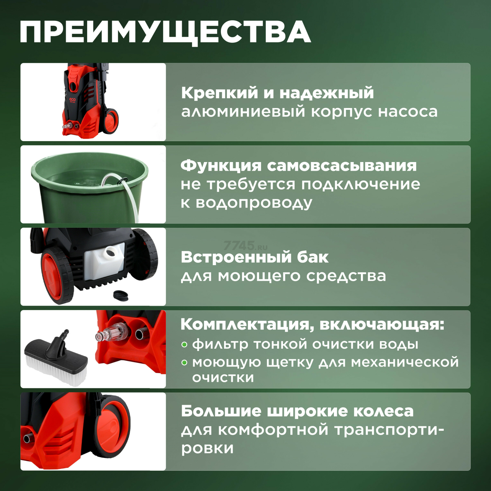 Мойка высокого давления ECO HPW-1600 (EC4910-2) - Фото 2