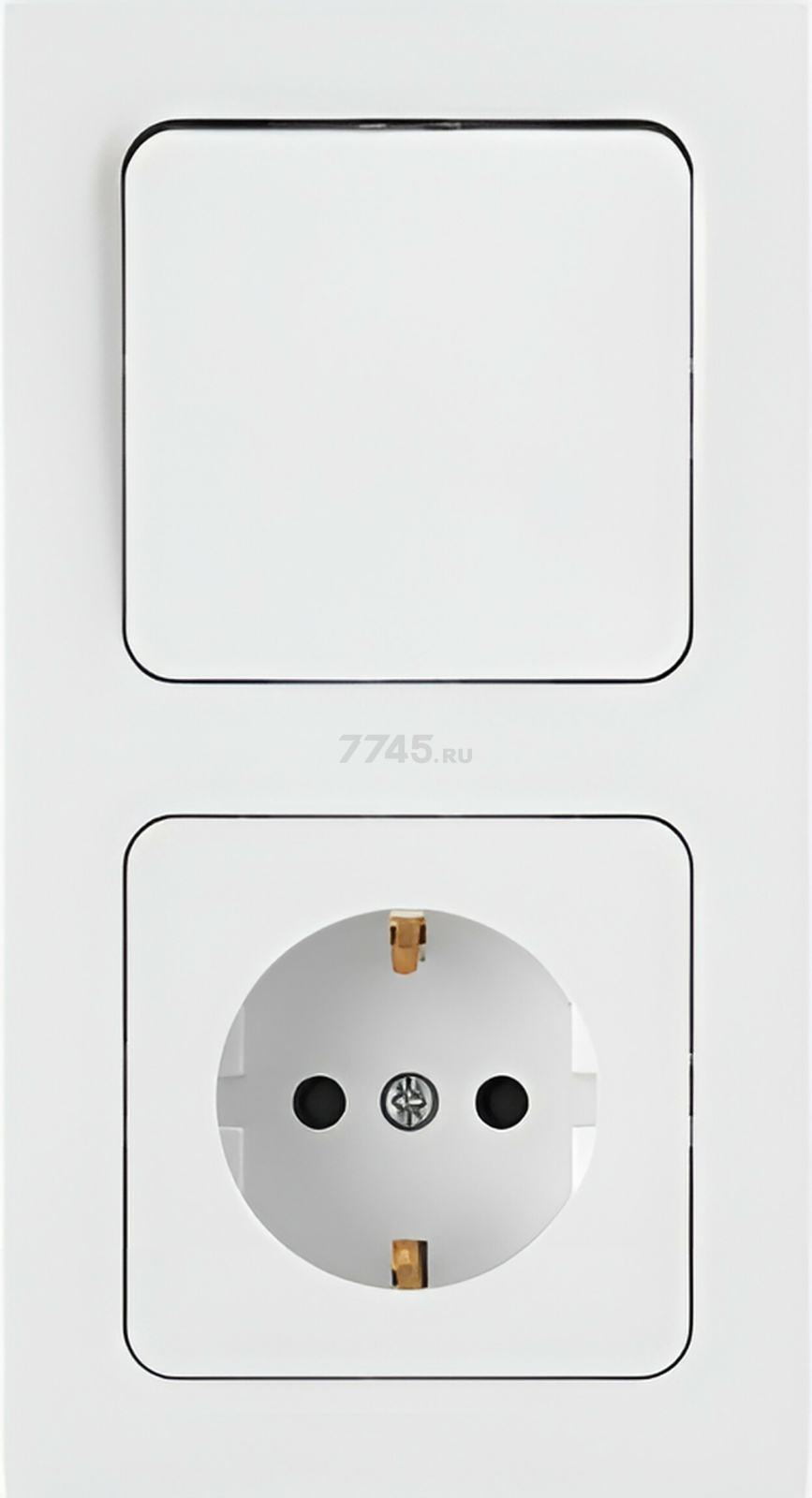 Выключатель с розеткой скрытый с заземлением BYLECTRICA Astrum белый (В-РЦ-7512)