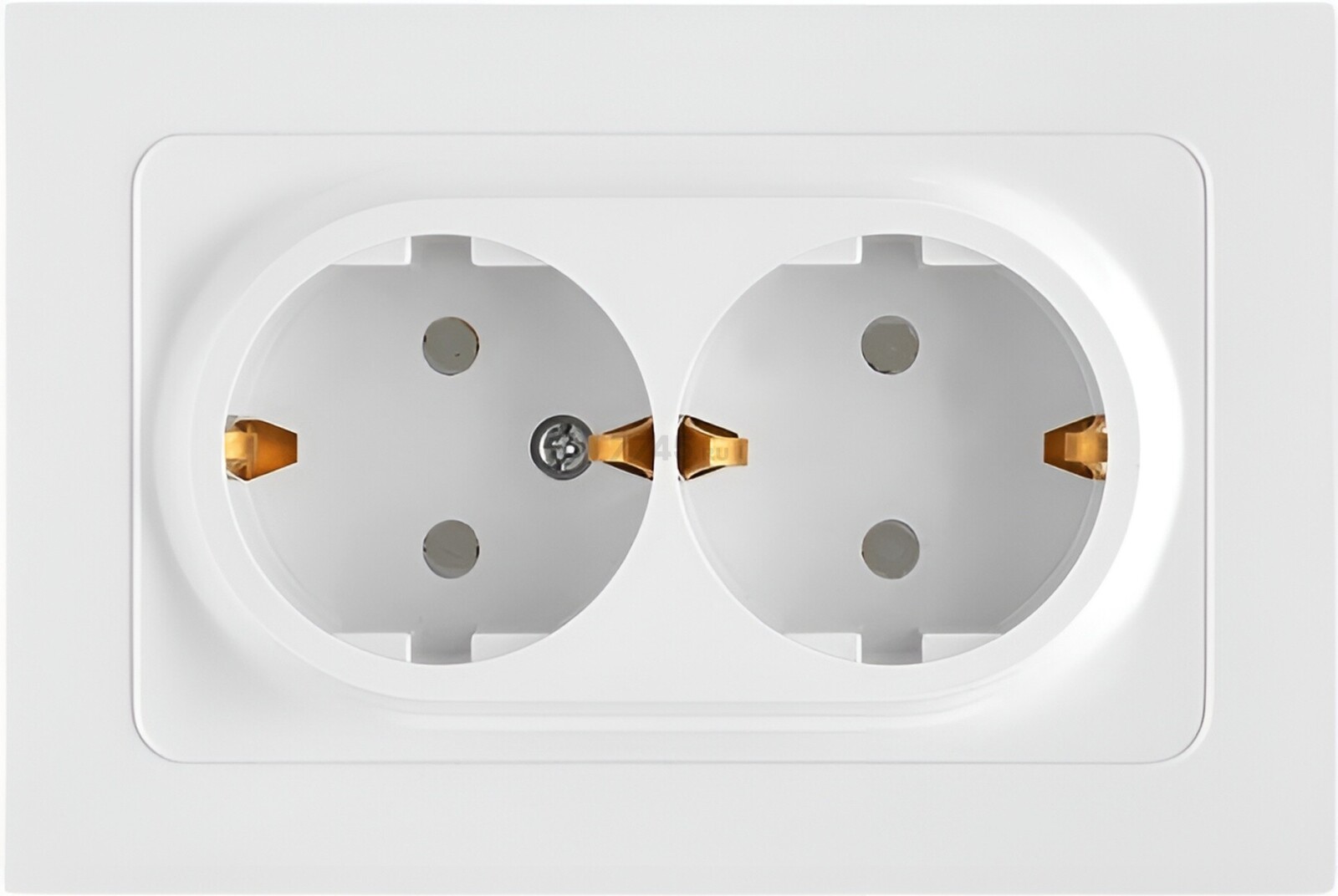 Розетка двойная скрытая с заземлением со шторками BYLECTRICA Astrum белая (РС16-0546)