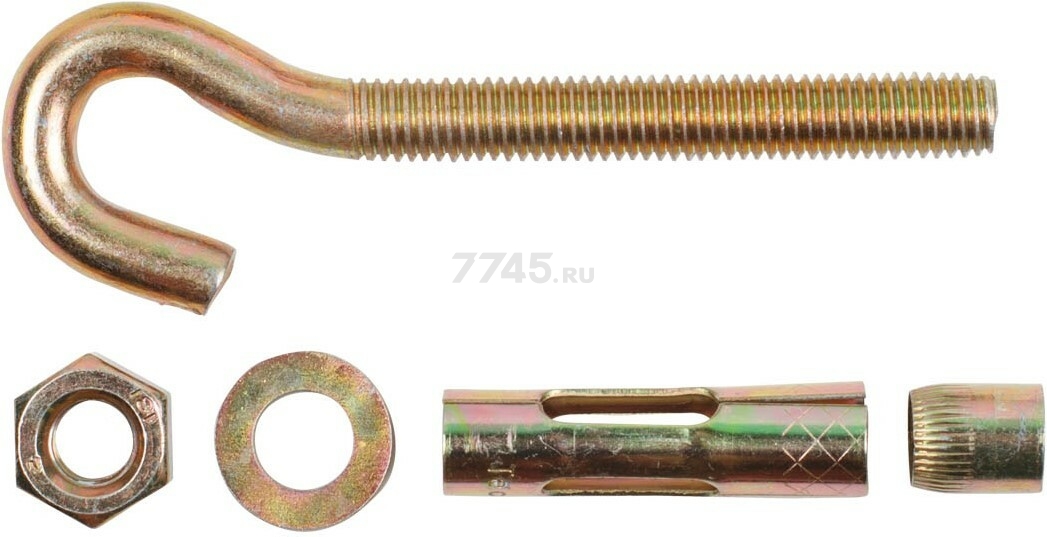 Анкер с крюком М8х10х50 мм STARFIX 60 штук (SM-97702-60) - Фото 2