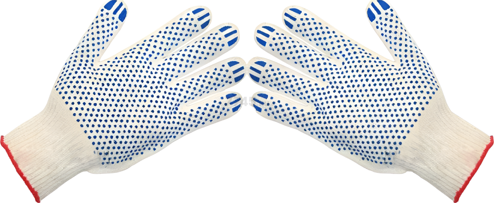 Перчатки хлопчатобумажные с ПВХ точечным покрытием 10 класс от минимальных рисков