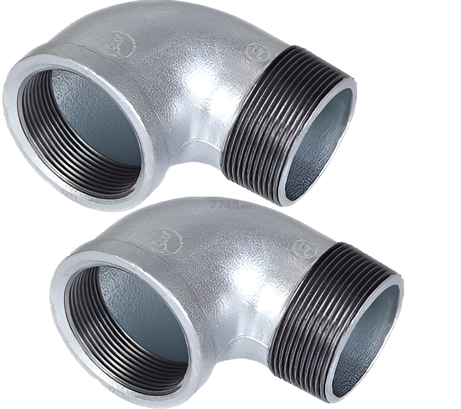 Угольник чугунный с внутренней-наружной резьбой 1/2" оцинкованный AV ENGINEERING 2 штуки (AVEC410000012)